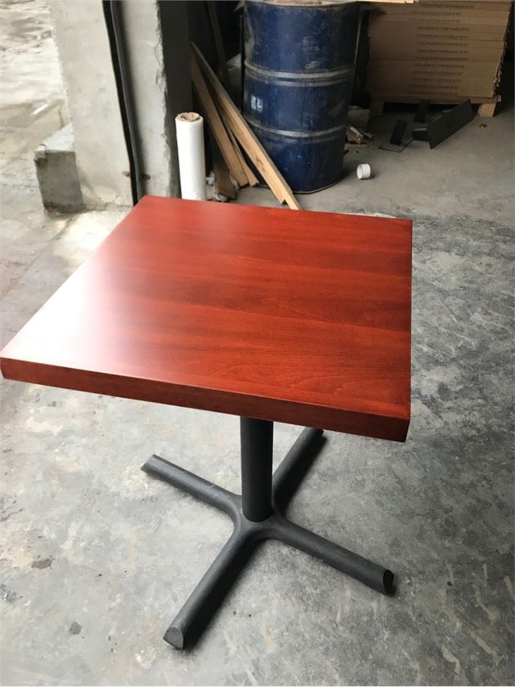 Beech Wood Leather Dinning Table For Sale