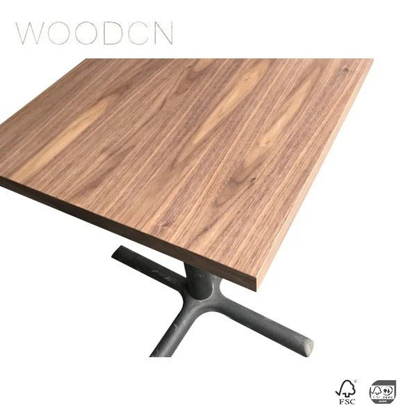 China Veneer Black Walnut Wood Dining Table Top