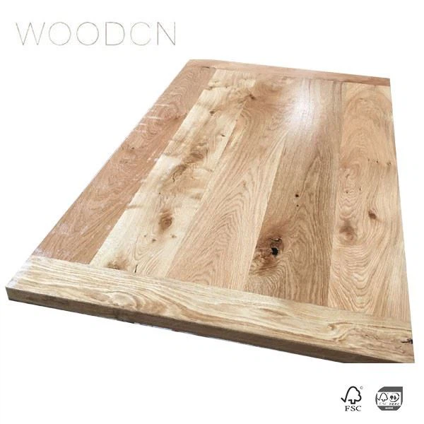 Leather Oak Wood Veneer Office Desk Top For Sale